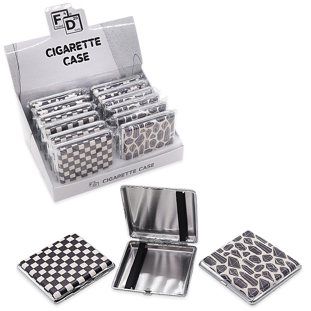 Faded Daily Mixed Designs Leather Cigarette Case (FDX5137) | 3 inches | 12 Count Display product image